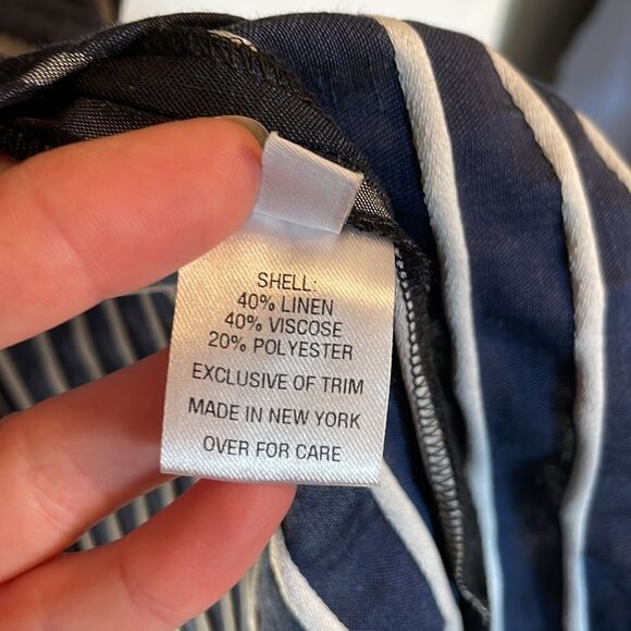 Kimora Lee Simons Striped Maxi Wrap Skirt Navy 6 - Picture 9 of 10